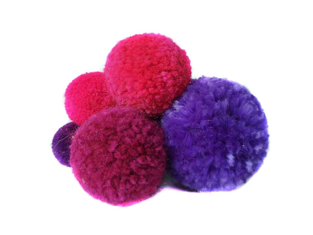 Tocado pompones de lana multicolor
